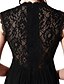 cheap Evening Dresses-A-Line See Through Formal Evening Dress Halter Neck Sleeveless Floor Length Chiffon Lace with Embroidery 2021