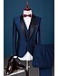 cheap Tuxedos-Royal Blue Men&#039;s Valentine&#039;s Day Tuxedos 3 Piece Solid Colored Slim Fit Single Breasted One-button 2022