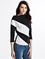 cheap Plus Size Tops-Women&#039;s T shirt Striped Round Neck Daily Weekend Modern Style Long Sleeve Tops Classic &amp; Timeless Wine Black Purple