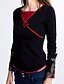 cheap Women&#039;s T-shirts-Women&#039;s Patchwork Black Ethnic Style Elegent Slim T-shirt , V Neck Long Sleeve