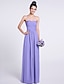 cheap Bridesmaid Dresses-A-Line Strapless Floor Length Chiffon Bridesmaid Dress with Criss Cross