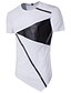 billige Casual T-shirts til mænd-Herre T-shirt Farveblok Rund hals Hvid Sort Kortærmet Daglig Sport Patchwork Tynd Toppe Bomuld Aktiv / Sommer / Sommer