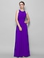 cheap Bridesmaid Dresses-A-Line Bridesmaid Dress Scoop Neck Sleeveless Elegant Ankle Length Georgette with Ruched / Draping