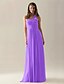 cheap Bridesmaid Dresses-A-Line Halter Neck Floor Length Chiffon Bridesmaid Dress with Draping / Ruffles / Ruched