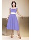 cheap The Wedding Store-Ball Gown / A-Line Bridesmaid Dress Straps Sleeveless Color Block Tea Length Satin with Sash / Ribbon / Draping 2022