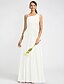 cheap Bridesmaid Dresses-Sheath / Column Bridesmaid Dress One Shoulder Sleeveless Floor Length Chiffon with Sash / Ribbon / Beading / Side Draping 2022