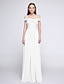 Χαμηλού Κόστους Φορέματα Παρανύμφων-Ίσια Γραμμή Ώμοι Έξω Μακρύ Ζέρσεϊ Φόρεμα Παρανύμφων με Χιαστί με LAN TING BRIDE®
