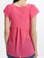 voordelige Grote maten topjes-Dames Blouse Effen Grote maten Meerlaags Korte mouw Uitgaan Tops Street chic Fuchsia Blauw Groen / Bloembladmouw