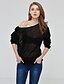 cheap Women&#039;s Sweaters-Women&#039;s Formal / Going out / Casual / Daily Solid Colored Long Sleeve Regular Pullover Sweater Jumper, Round Neck Fall / Winter Cotton Wine / White / Black S / M / L