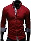 tanie Koszule męskie-koszula męska sukienka koszula w kratę kołnierzyk na guziki biały czarny ciemnoniebieski czerwony długi rękaw plus rozmiar codzienna praca bluzki z nadrukiem bawełna biznes/wiosna/jesień
