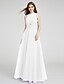 cheap Bridesmaid Dresses-A-Line V Neck Floor Length Tulle Bridesmaid Dress with Criss Cross by LAN TING BRIDE®