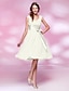 cheap Bridesmaid Dresses-Ball Gown / A-Line V Neck Knee Length Chiffon Bridesmaid Dress with Sash / Ribbon / Bow(s) / Ruched