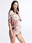 cheap Women&#039;s Blouses &amp; Shirts-Women&#039;s Going out Weekend Casual / Street chic Plus Size Cotton Blouse - Floral Stand Red