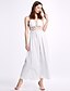 cheap Women&#039;s Dresses-Women&#039;s Maxi Chiffon Dress - Sleeveless Solid Colored Backless Summer Halter Neck Boho Holiday Beach Lace White S M L XL