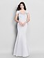 cheap Bridesmaid Dresses-Mermaid / Trumpet Bridesmaid Dress V Neck Sleeveless Open Back Floor Length Satin with Pleats 2022