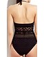 cheap Women&#039;s Swimwear-Women&#039;s Swimwear One Piece Swimsuit Lace White Black Halter Neck Bathing Suits