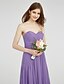 cheap Bridesmaid Dresses-A-Line Bridesmaid Dress Sweetheart Sleeveless Elegant Floor Length Chiffon with Criss Cross / Ruched