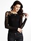 זול גופיות במידות גדולות-בגדי ריקוד נשים אחיד טישרט שרוול ארוך יומי צמרות שחור אפור / ליציאה