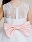 cheap Flower Girl Dresses-Ball Gown Floor Length Flower Girl Dress First Communion Cute Prom Dress Lace with Sash / Ribbon See Through Fit 3-16 Years