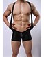 お買い得  メンズのエキゾチックパンツ-男性用 スーパーセクシー ボクサーブリーフ ソリッド 1個 ミディアムウエスト ブラック M L XL