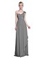 cheap Bridesmaid Dresses-Sheath / Column One Shoulder Floor Length Chiffon Bridesmaid Dress with Beading / Side Draping by LAN TING BRIDE®