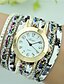 זול שעוני צמיד-Women&#039;s Bracelet Watch Diamond Watch Quartz Ladies Analog Light Sky Blue White Black / Quilted PU Leather / One Year