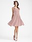 cheap Bridesmaid Dresses-Ball Gown / A-Line Bridesmaid Dress V Neck Sleeveless Elegant Knee Length Georgette with Ruched / Ruffles / Draping 2022