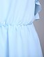 זול שמלות נשף-גזרת A שמלה סיום לימודים באורך  הברך ללא שרוולים רצועות ספגטי שיפון עם קפלים 2023