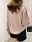 ieftine Bluze mărime mare-Pentru femei Bluză Mată Rotund Roz Îmbujorat Alb Mărime Plus Concediu Ieșire Îmbrăcăminte Sofisticat / Manșon Lung