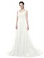 cheap Bridesmaid Dresses-A-Line Straps Floor Length Chiffon Bridesmaid Dress with Pleats / Beading / Appliques