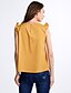 voordelige Damesblouses en -shirts-Dames Street chic Cut Out Blouse Effen Bloembladmouw Geel / Zomer / Ruche