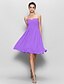 cheap Bridesmaid Dresses-A-Line Sweetheart Knee Length Chiffon Bridesmaid Dress with Criss Cross by LAN TING BRIDE®