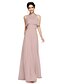 cheap Bridesmaid Dresses-A-Line Strapless Floor Length Chiffon Bridesmaid Dress with Sash / Ribbon by LAN TING BRIDE®