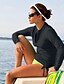 voordelige Wesuits, duikpakken &amp; rashguard shirts-Dames Rashguard-badpak Elastaan Zwemkleding UV-zonbescherming Lange mouw Zwemmen Strand Effen