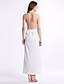 cheap Women&#039;s Dresses-Women&#039;s Maxi Chiffon Dress - Sleeveless Solid Colored Backless Summer Halter Neck Boho Holiday Beach Lace White S M L XL