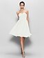 cheap Bridesmaid Dresses-A-Line Sweetheart Knee Length Chiffon Bridesmaid Dress with Criss Cross by LAN TING BRIDE®