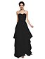 cheap Bridesmaid Dresses-A-Line Sweetheart Neckline Floor Length Chiffon Bridesmaid Dress with Criss Cross / Ruched / Tassel / Open Back