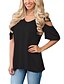 cheap Women&#039;s T-shirts-Women&#039;s Daily Going out Holiday Casual Sexy Street chic Spring Summer T-shirt,Solid Round Neck Short Sleeves Polyester Medium
