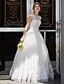 Χαμηλού Κόστους Νυφικά Φορέματα-Βραδινή τουαλέτα Με Κόσμημα Μακρύ Τούλι Φορέματα γάμου φτιαγμένα στο μέτρο με Χάντρες / Διακοσμητικά Επιράμματα με LAN TING BRIDE®
