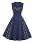 Χαμηλού Κόστους Πουά φορέματα-Γυναικεία Φόρεμα σε γραμμή Α Φόρεμα μέχρι το γόνατο Κρασί Φούξια Ρουμπίνι Βαθυγάλαζο Μπλε Απαλό Αμάνικο Πουά Μονόχρωμες Κουμπί Άνοιξη Καλοκαίρι Στρογγυλή Λαιμόκοψη Πάρτι καυτό Βίντατζ 2022 Τ M L XL