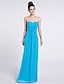 cheap Bridesmaid Dresses-Sheath / Column Bridesmaid Dress Sweetheart Sleeveless Elegant Floor Length Chiffon with Criss Cross