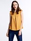 voordelige Damesblouses en -shirts-Dames Street chic Cut Out Blouse Effen Bloembladmouw Geel / Zomer / Ruche