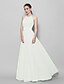 cheap Bridesmaid Dresses-A-Line Halter Neck Floor Length Chiffon Bridesmaid Dress with Sash / Ribbon / Pleats / Open Back