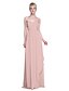 cheap Bridesmaid Dresses-Sheath / Column One Shoulder Floor Length Chiffon Bridesmaid Dress with Beading / Side Draping by LAN TING BRIDE®