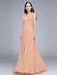 cheap Bridesmaid Dresses-Sheath / Column Bridesmaid Dress V Neck Sleeveless Elegant Floor Length Chiffon with Ruched / Draping 2022