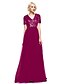 cheap Bridesmaid Dresses-A-Line V Neck Floor Length Tulle / Sequined Bridesmaid Dress with Sequin by LAN TING BRIDE® / Sparkle &amp; Shine