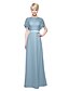 cheap Bridesmaid Dresses-Sheath / Column Jewel Neck Floor Length Chiffon / Sheer Lace Bridesmaid Dress with Lace / Sash / Ribbon / Pleats