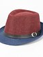 cheap Men&#039;s Accessories-Men&#039;s Fedora Hat Linen Patchwork Black Red Khaki
