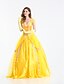 baratos Roupas de fantasias de Filmes e Temas de TV-Princesa Conto de Fadas Bonito Vestidos Vestido da menina de flor Mulheres Cosplay filme Slip Linha-A Princesa Amarelo Carnaval Ano Novo Vestido Luvas