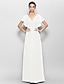 Χαμηλού Κόστους Φορέματα Παρανύμφων-Φόρεμα παράνυμφου με θήκη/κολώνα με λαιμόκοψη κοντομάνικο κομψό σιφόν δαπέδου με σταυρό